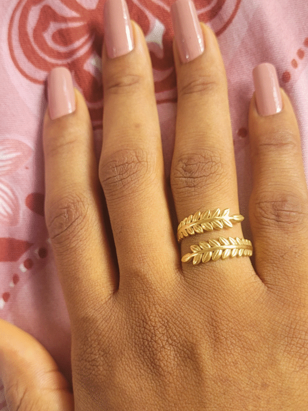 Bague "Double Croisée Dorée"